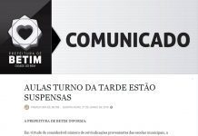 Escolas municipais de Betim têm aulas suspensas hoje devido jogo do Brasil na Copa