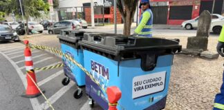 Betim reforça gestão de resíduos com instalação de novos contêineres na Rua do Rosário